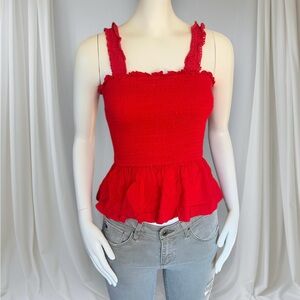 Red Ruffle peplum top